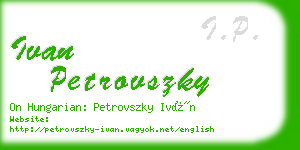 ivan petrovszky business card